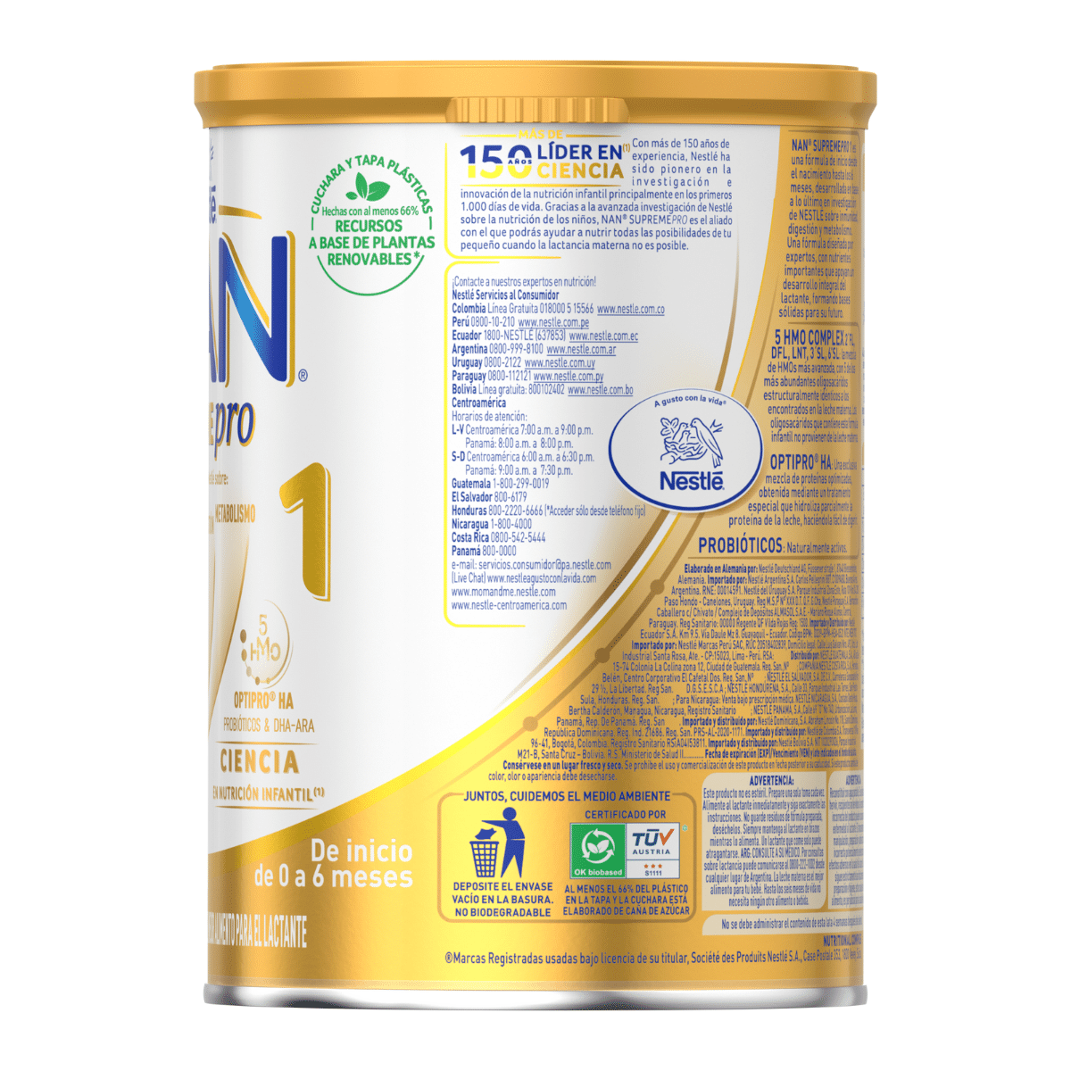  Nestlé NAN SUPREMEpro 2, fórmula de seguimiento prémium para  bebés, 6 a 12 meses, 28.22 oz : Bebés