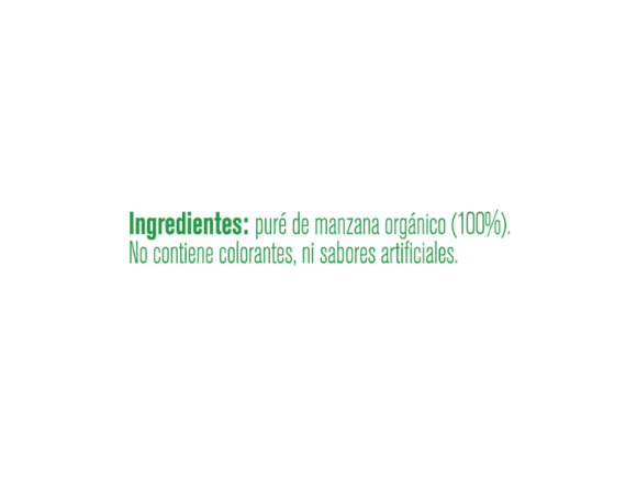 Colado Gerber Orgánico de Manzana Ingredientes